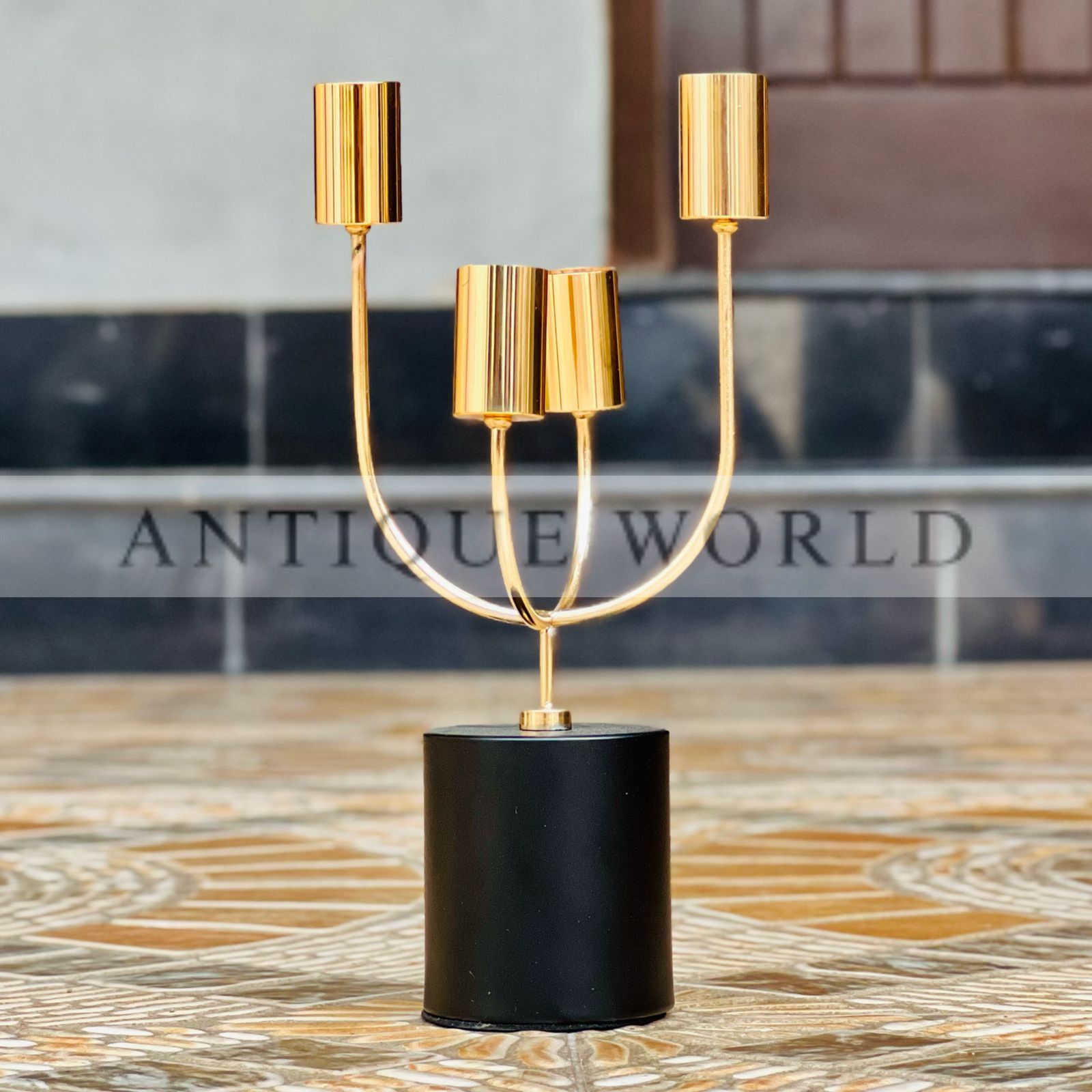 Golden Metal Candle Stand