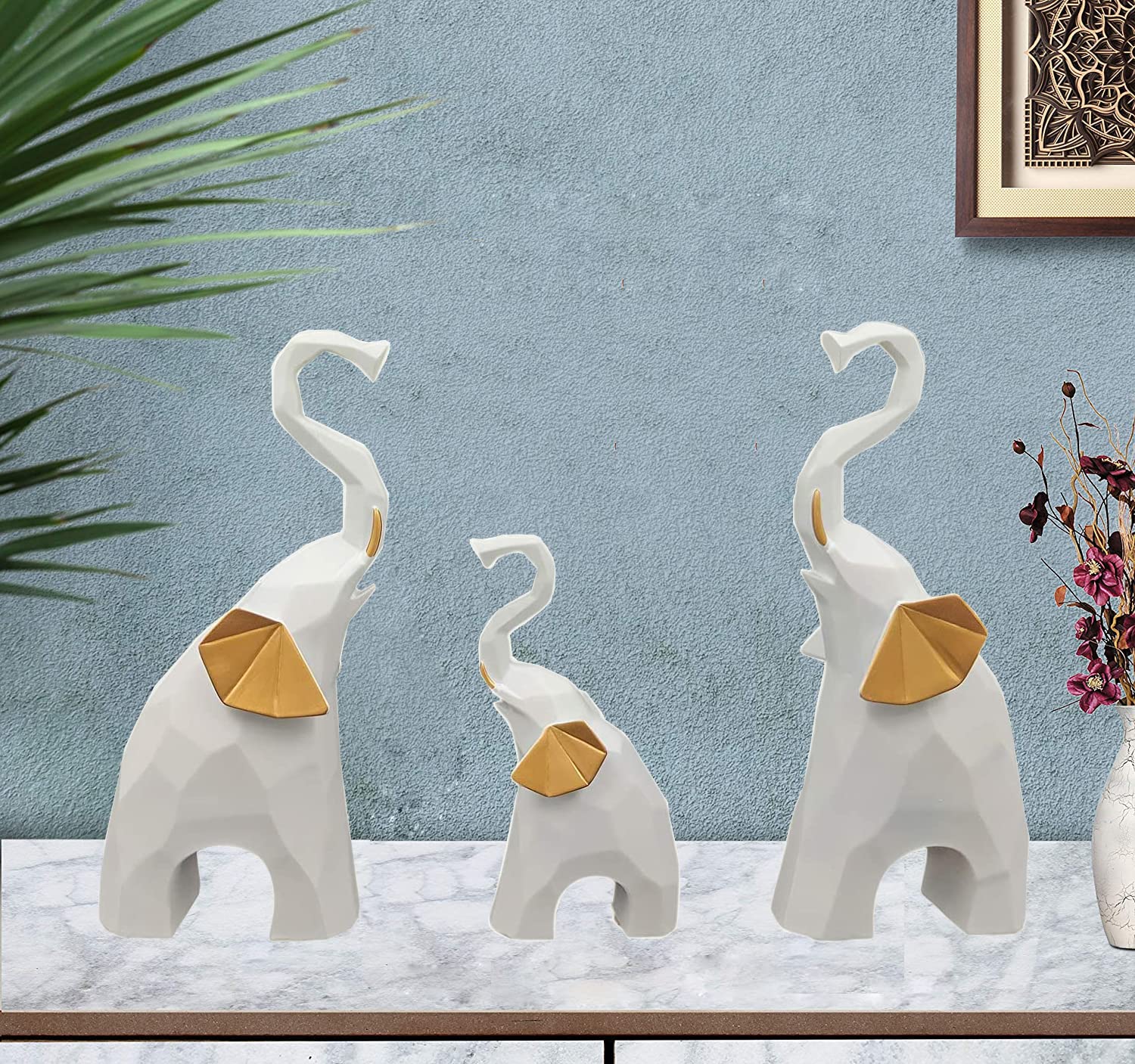 Elephant Showpiece for Home Decor (Set of 3)