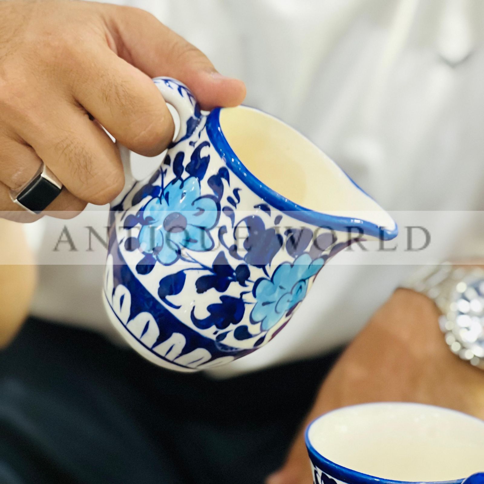 Royal Blue Pottery Blossom Tea Set ( 15pc )