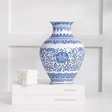 Blue and White Ginger Jar Vase