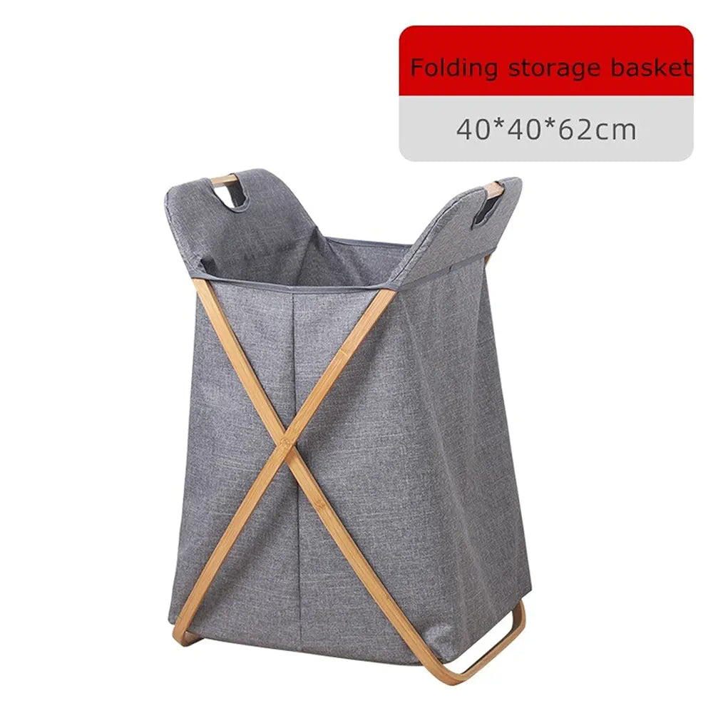 Laundry Basket with Bamboo