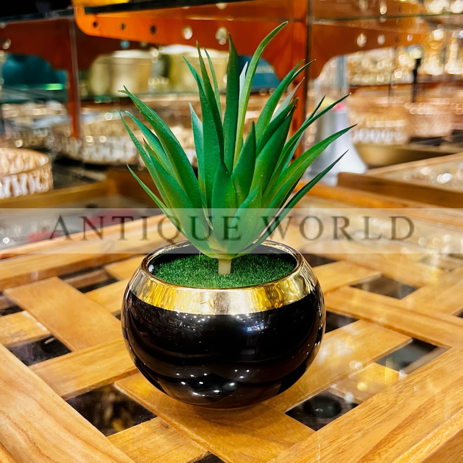 Artificial Reddish Plant with Ceramic Pot