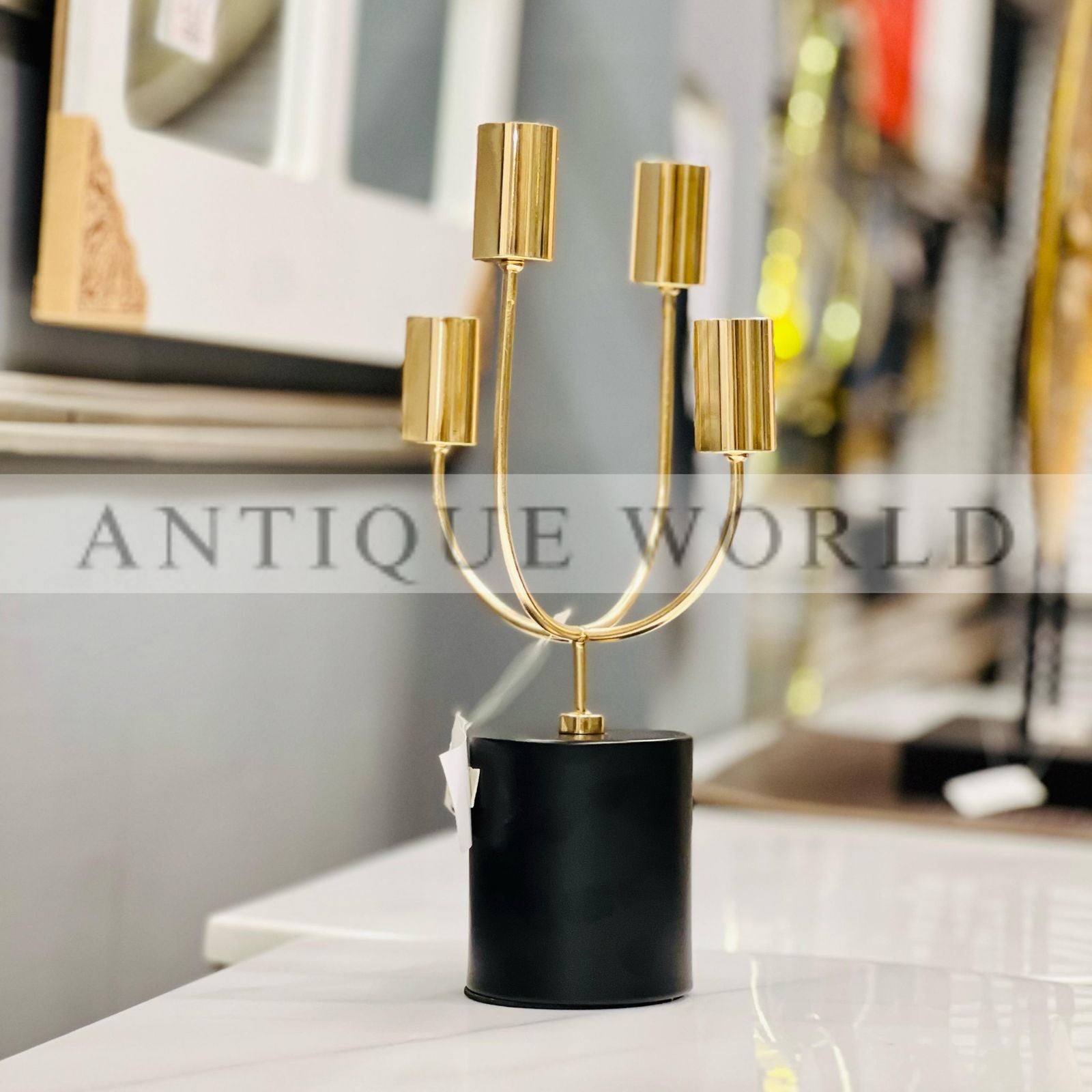 Gold Metal Candle Holder