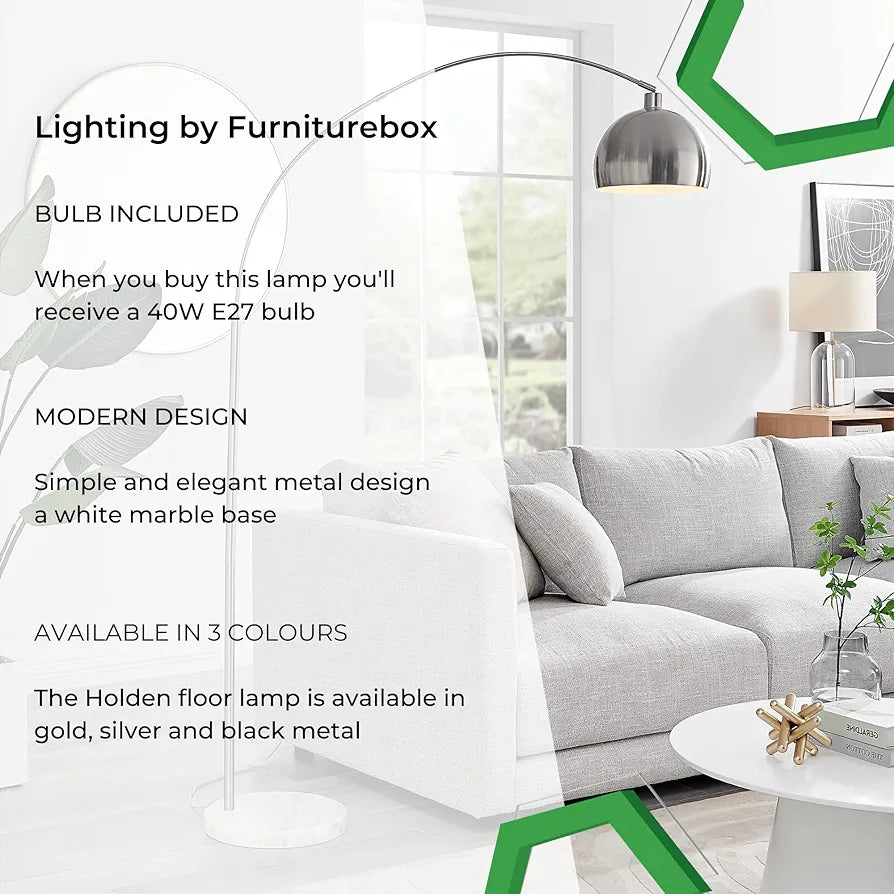 Modern Standing Arc Floor Lamp with LED Bulb