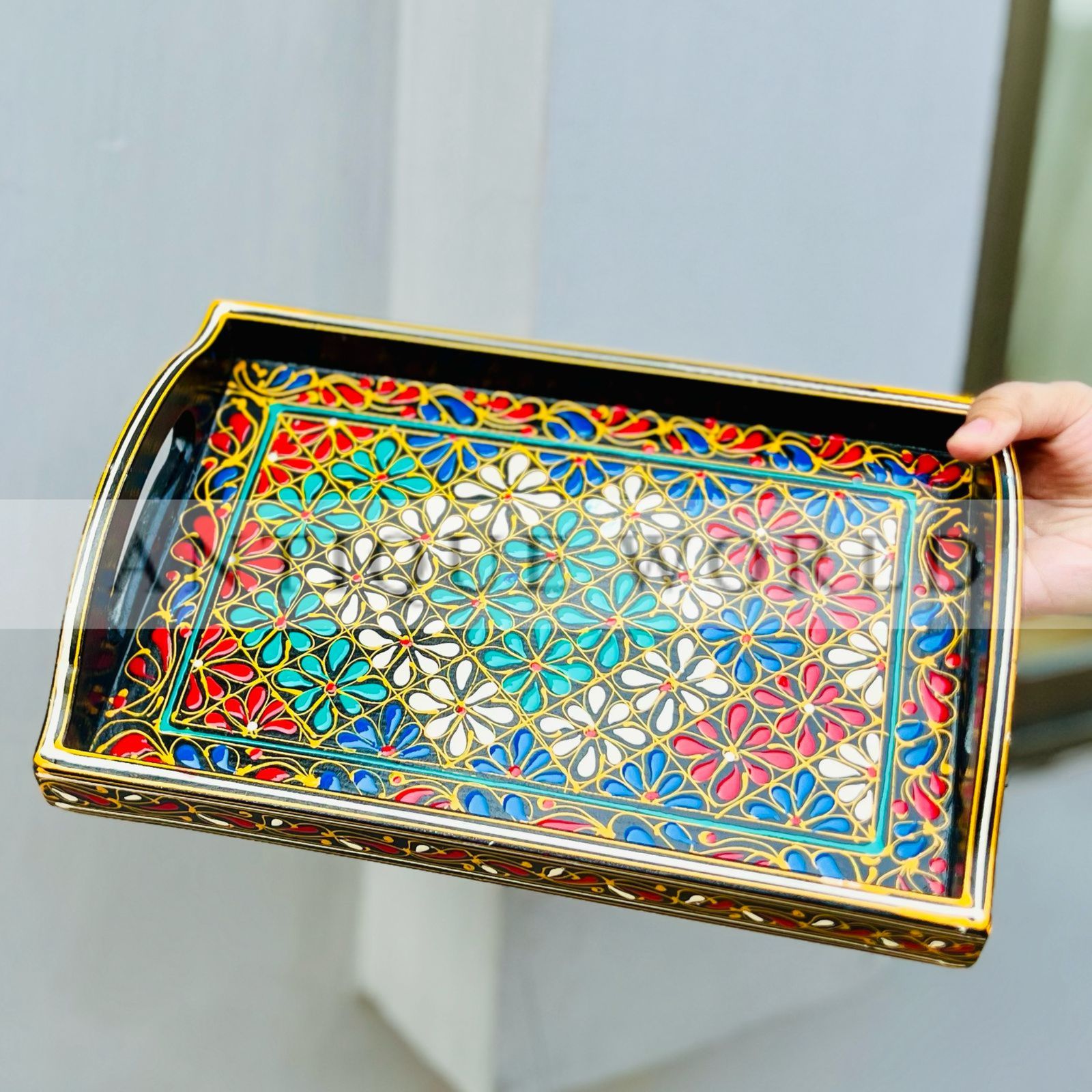 Handcrafted Naqsi Art Wooden Tray