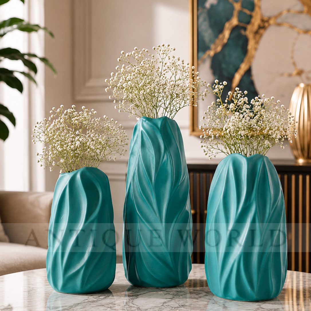 Textured Ceramic Vase ( Set of 3pc )