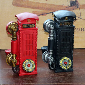 Resin Telephone Booth Desk Decoration for Tabletop