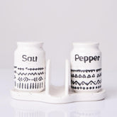 Ceramic Salt Pepper Container Set with Tray