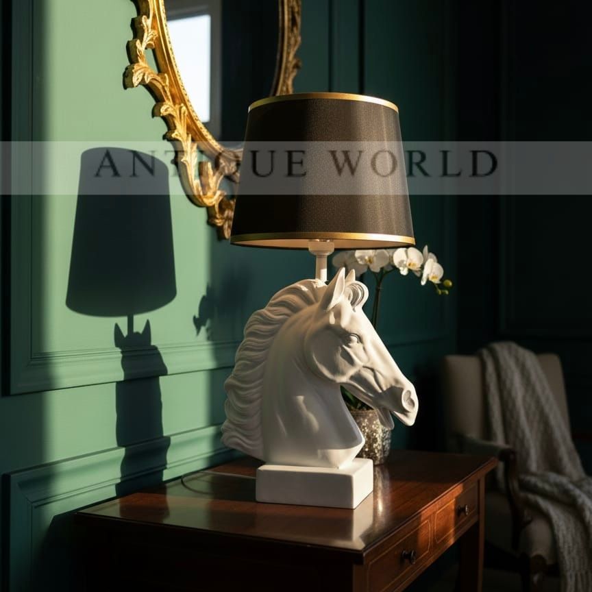 Royal Horse Figurine Brass Finish Table Lamp 1 Pc