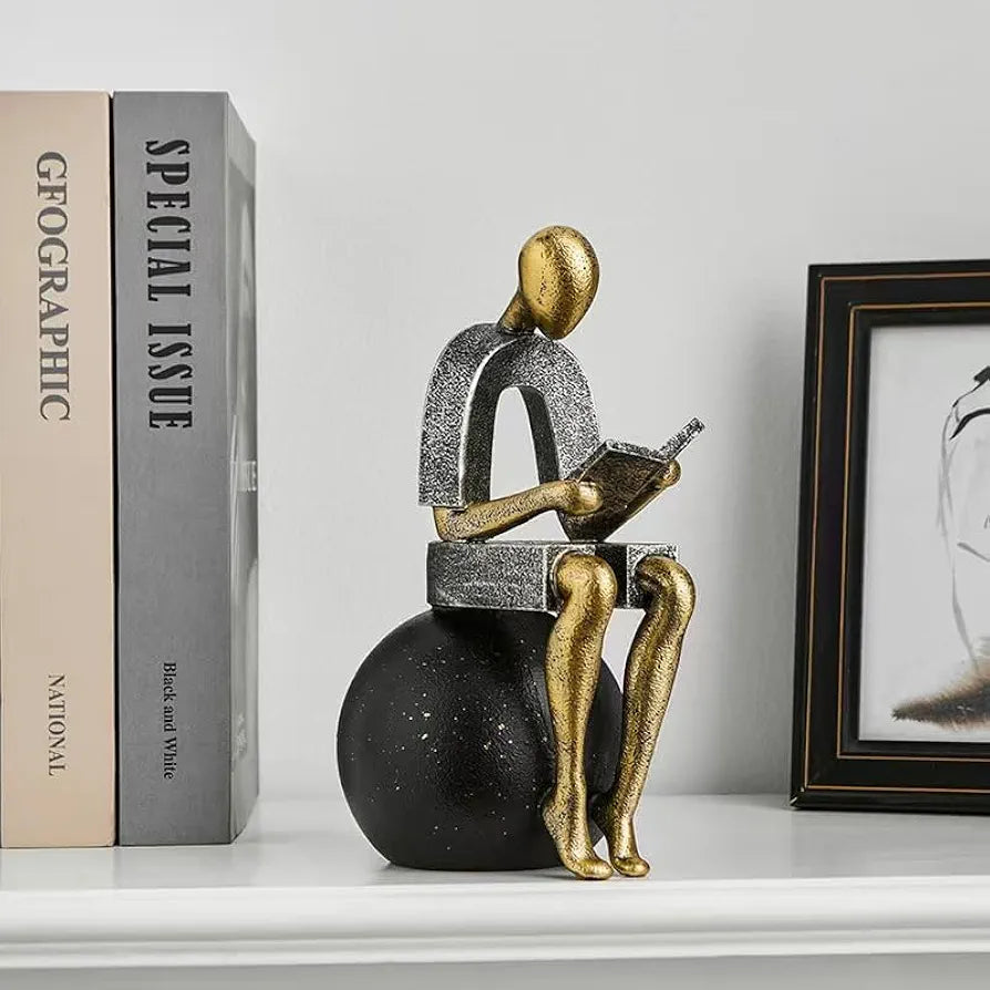 Modern Decorative Abstract Reading Figure Sculpture