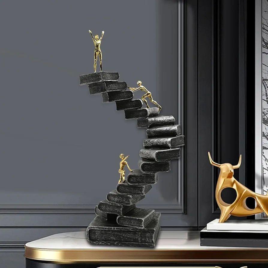 Climbing Book Ladder Statue