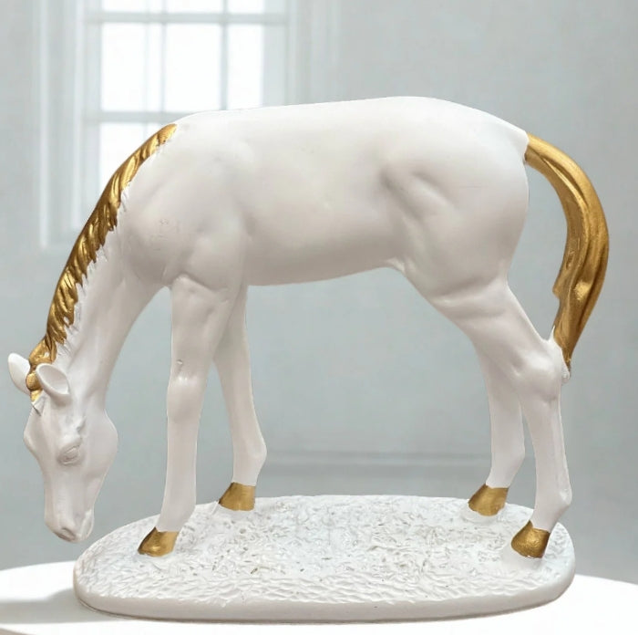 Polyresin White Horse Idol Statue