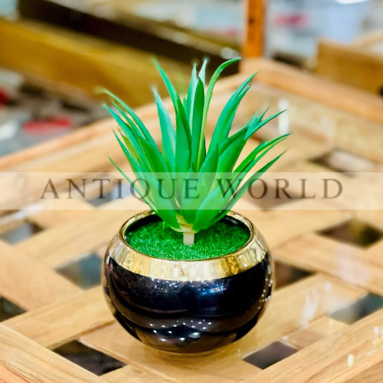 Artificial Reddish Plant with Ceramic Pot