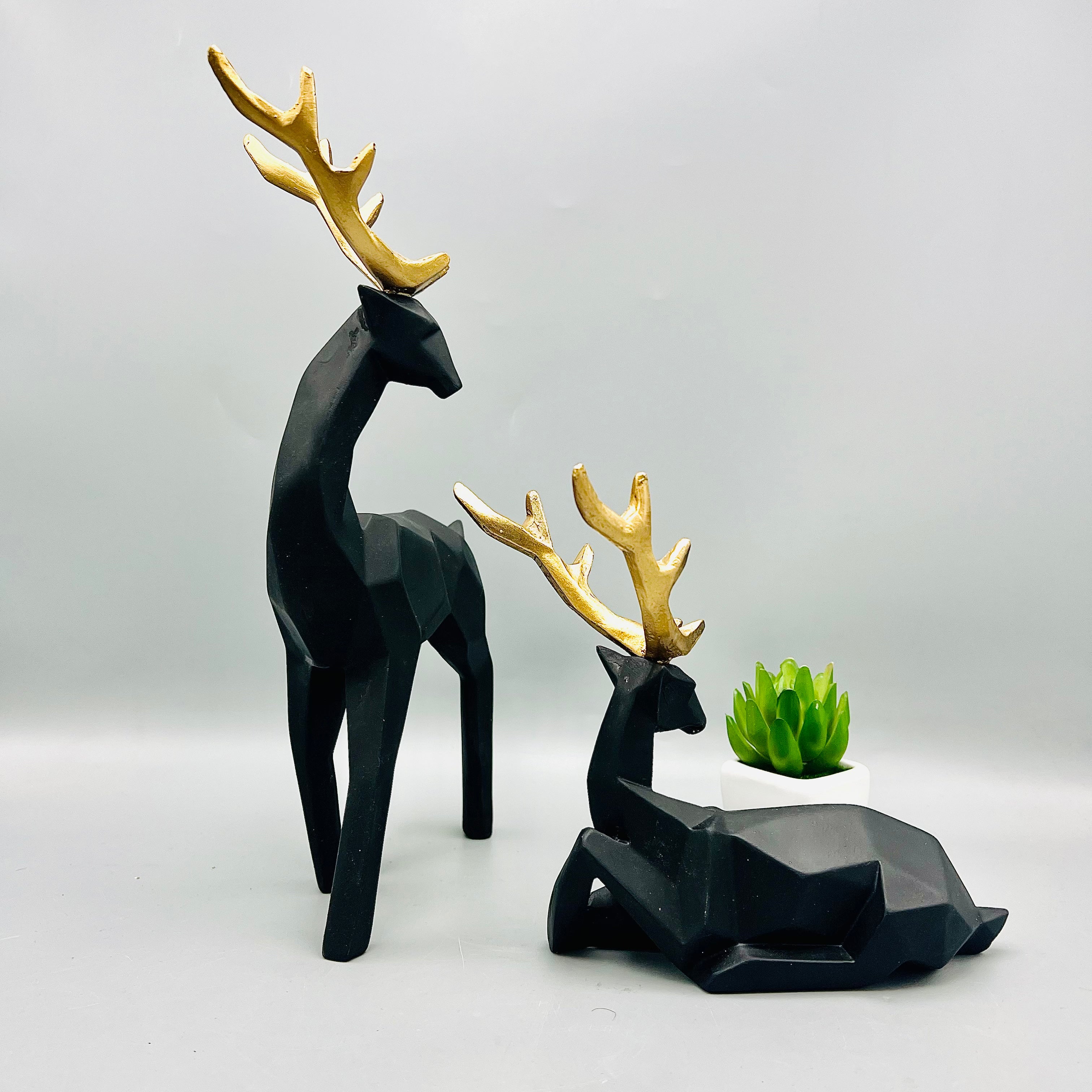 Twin Obsidian Rein Deer( Pair )
